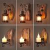 American Retro Industrial Wall Lamp with Wooden Design