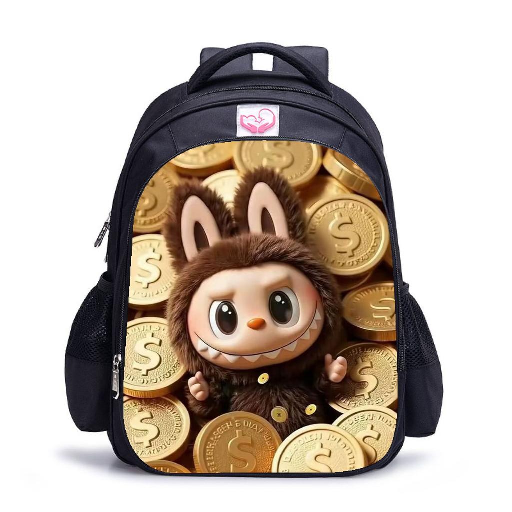 Трендовый детский рюкзак Labubu для детского сада, школьный рюкзак, черный мужской и женский рюкзак, мультяшный студенческий рюкзак 5529