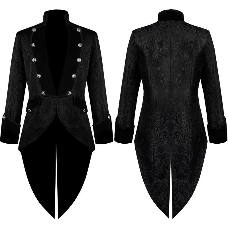 Halloween Men's Medieval Punk Retro Tailcoat