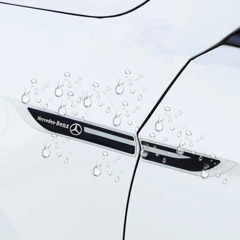 2pcs Epoxy Sticker Car Fender Side Wing Emblem Badge Sticker For Mercedes Benz New B/C/E Class A Class C200L GLC GLK New CLA GLA LL3