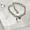 Cartoon Cat Rhinestone Necklace - Fashionable Girly Student Best Friend Chain with Niche Design.