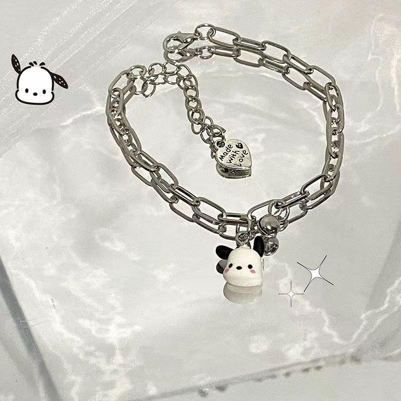 Cartoon Cat Rhinestone Necklace - Fashionable Girly Student Best Friend Chain with Niche Design.