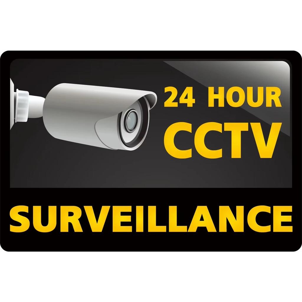 24-hour Video Surveillance Metal Sign Plaque Security Warning Decorative Plates For Outdoors Man Cave Hotel Home Wall Decor