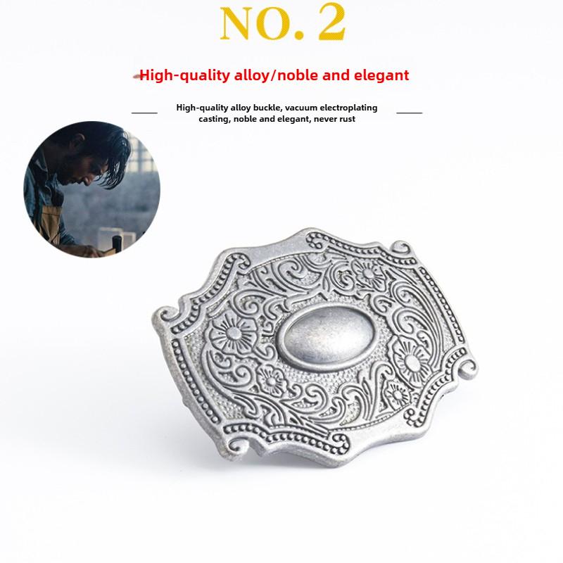 Adult Engraved Fashion Retro Belt Gentleman Waist Accessories Black Cowhide Belt Period Props