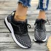 Thick Soled Lace Up Casual Sports Shoes Low Top Plus Size Women's Running Shoes 36-43