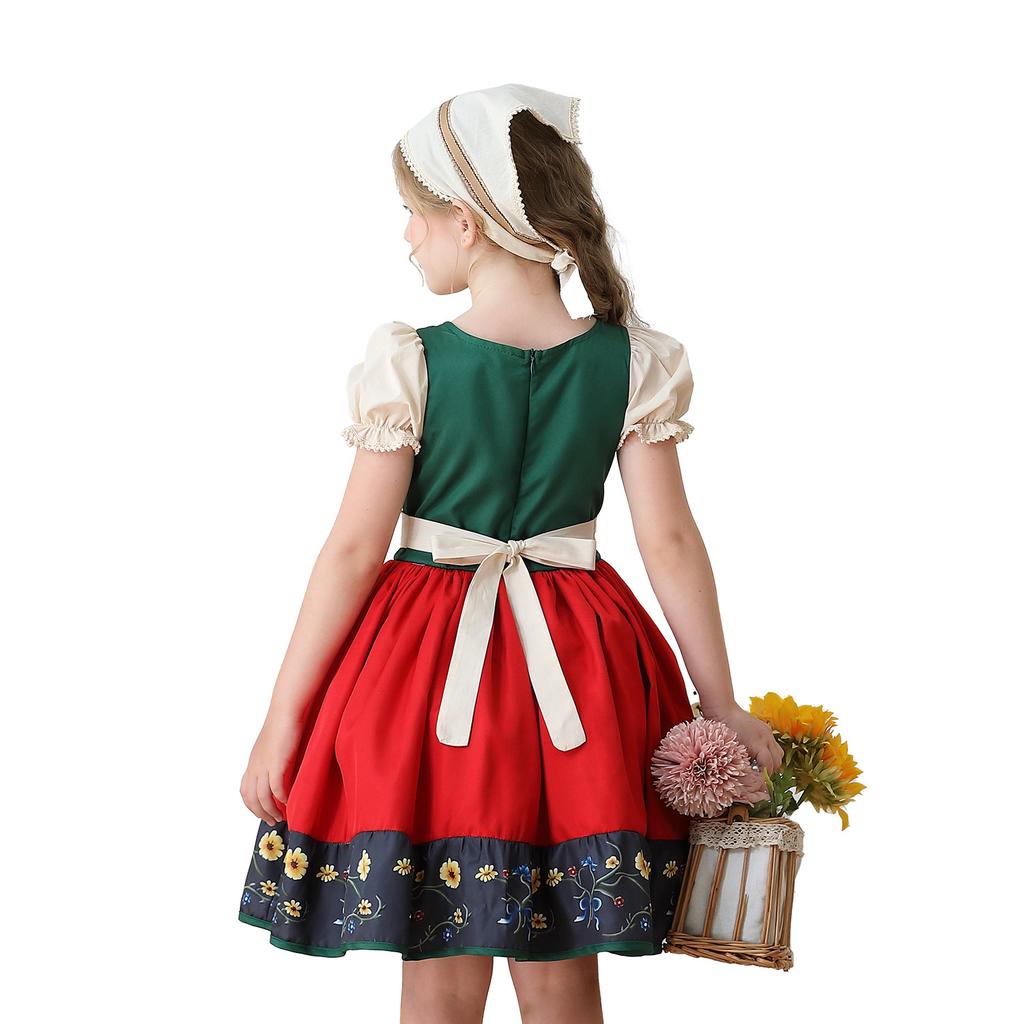 Bavarian children's clothing European pastoral girl farm Germany Munich Oktoberfest Dirndl dress
