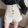 Shorts Women Korean Style Buttons Students Fashion Summer High Waist Wide Leg Shorts All-match Casual Elegant Ladies Vintage