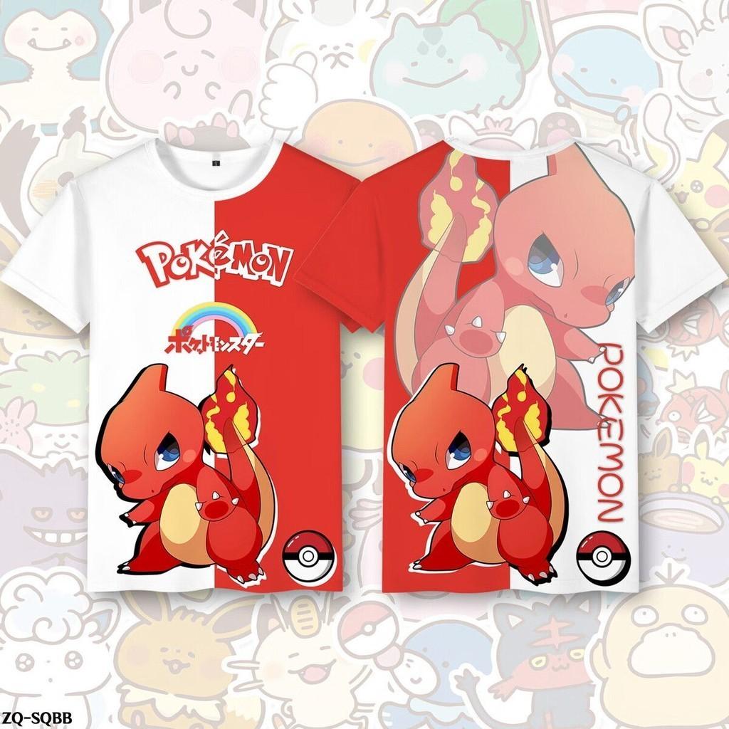 Fashionable Pok é mon children's 3D printed cartoon short sleeved T-shirt