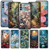 Чехол для телефона с картиной маслом цветов для Samsung Galaxy S25 S24 S23 S22 S20 Ultra S21 FE 5G S10 Plus S10E Мягкий чехол из ТПУ