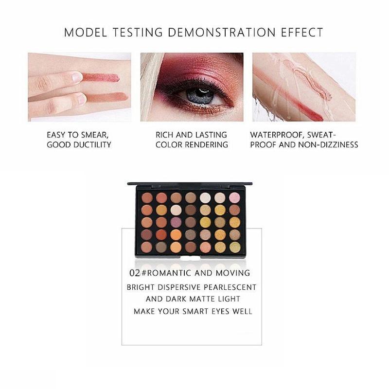 35 цветов, матовые жемчужные тени для век, цвет земли, коробка для теней для век, дымчатый макияж, многоцветный диск с тенями для век