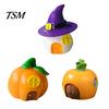 Miniature Haunted House for Micro Landscapes Halloween Mini Resin Ornaments, Cute Pumpkin/Wizard Hat/Carrot Cabin Figurines Decorations Landscape