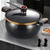 Nonstick Ceramic Coated Soup Pot with Lid 8L Micro Pressure Cooker Heavy Metal-free Cooking Pot for Stovetops