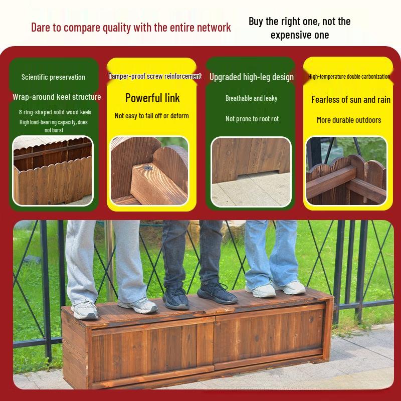 HC Pine Wood Planter Box