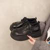 Retro British Style Platform Small Leather Shoes for Women 2025 Autumn New Muffin Lace-up Single Shoes Casual Loafers for Women