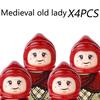MOC Medieval Villager Figures Witch Blacksmith Farmer Building Blocks Peasant Old Lady Hoe Hammer Soldier Bricks Toys Kids Gift