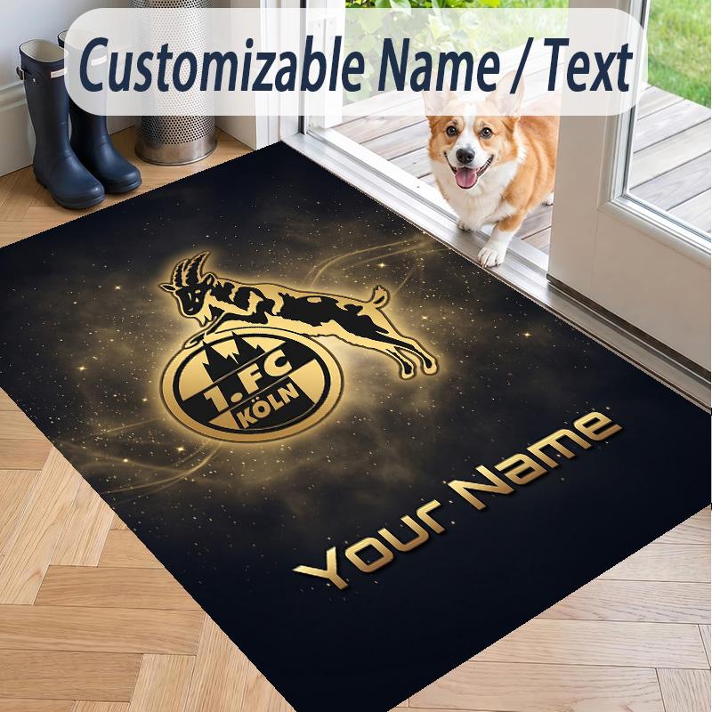 Custom Text Printed Rug FC Köln Non Slip Floor Carpet For Home Room Decor