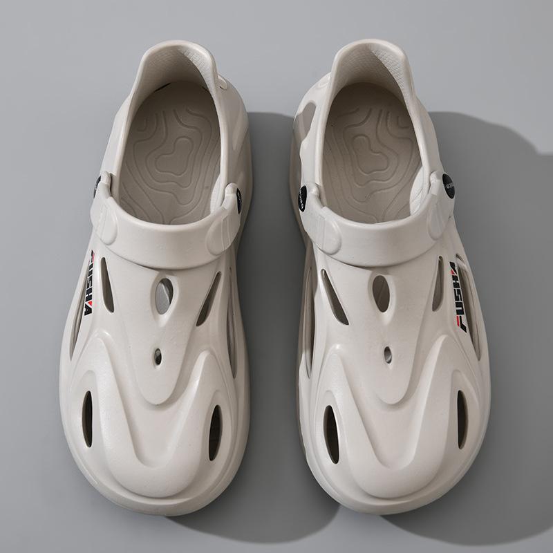 Thick-soled Hole Shoes Men's Summer Wear Non-slip Eva Beach Wading Shoes Creek Shoes Bag Head Sandals