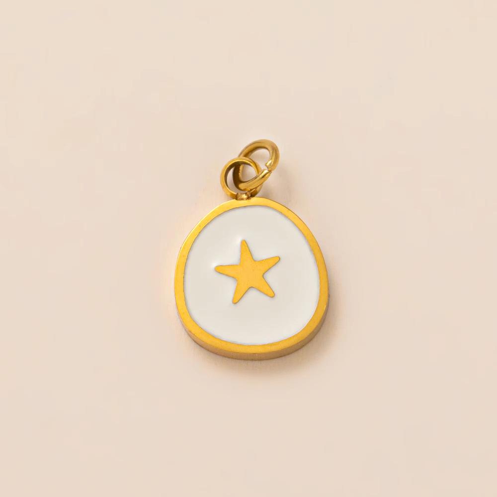 Yori 3Pcs Star Moon Rainbow Sun Pendant Stainless Steel Plated with 18K Gold for Jewelry Making Supplies DIY Necklace