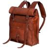 Handmade Genuine Vintage Leather Backpack Camping Travel Rucksack Bag Full Grain Goat Leather Casual Laptop Work Roll Top Backpack