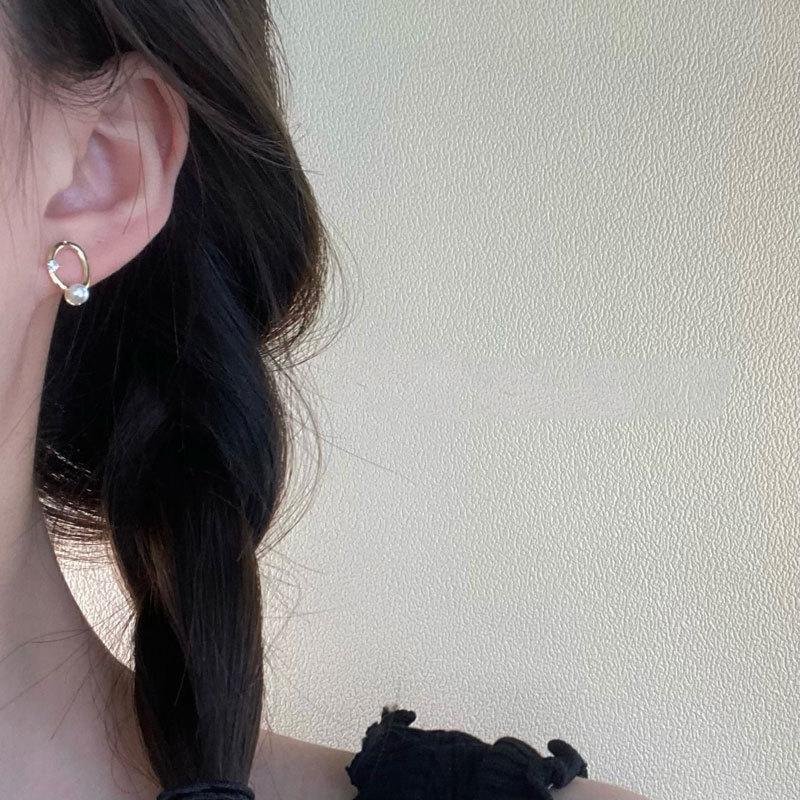 Круглые серьги с жемчугом, маленькие, повседневные, универсальные, ретро-серьги для поездок на работу