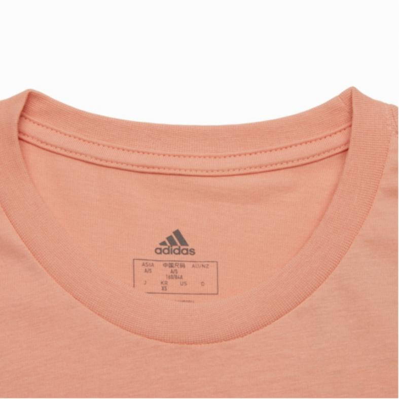 adidas Essential Logo Print Спортивная футболка с коротким рукавом и круглым вырезом Женские топы Розовый H07810
