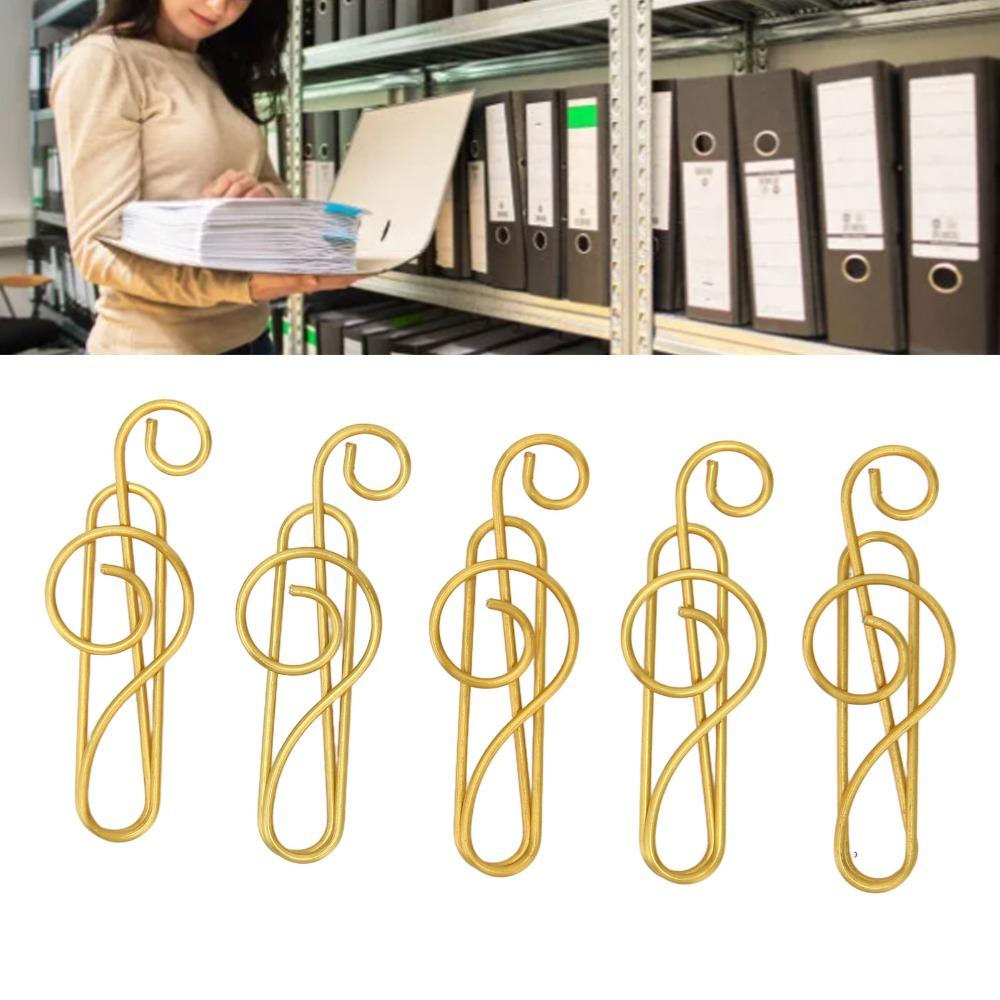 100 Pcs Gold/ Green Fancy Paperclips Music Note Shape Small Paper Clips Cute Paper Clips  Notebook