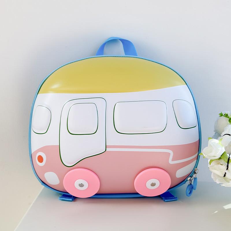Kids Shell Whimsical Backpack In Bright Colors With Car Motif Ideal For School And Fun Everyday