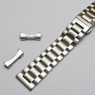 Ремешок для часов с изогнутым концом, 18 мм, 19 мм, 20 мм, 22 мм, 21 мм, 23 мм, 24 мм, серебристый, из цельной нержавеющей стали, быстросъемный