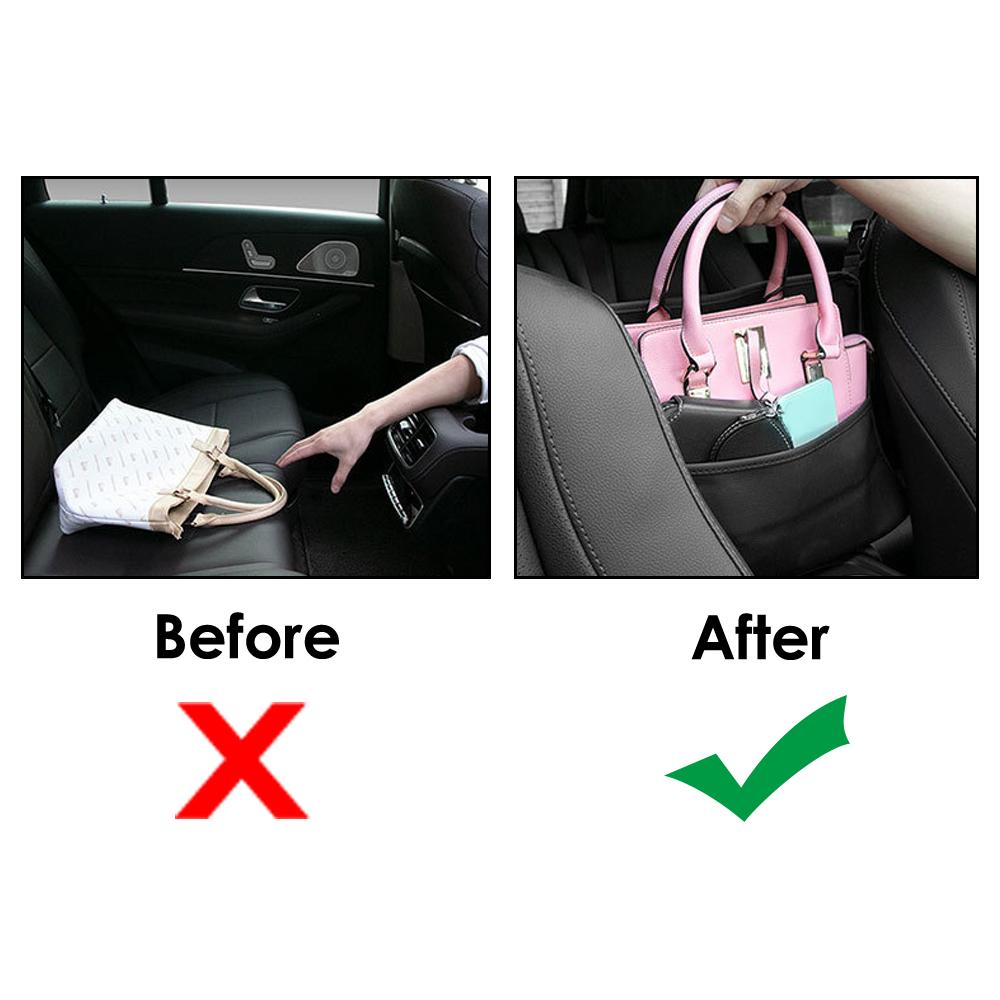 Средняя вешалка для автомобильного сиденья, сумка для хранения, роскошный автомобильный держатель для сумочки между сиденьями, карманы для чашек с водой, укладка, уборка