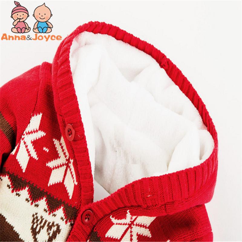 Winter Christmas Elk Infant Baby Thickening Warm Jumpsuit Newborn Boy Girl Rompers Coveralls
