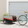 VidaXL Bicycle Trailer Black and Orange 45 Kg Iron 94047