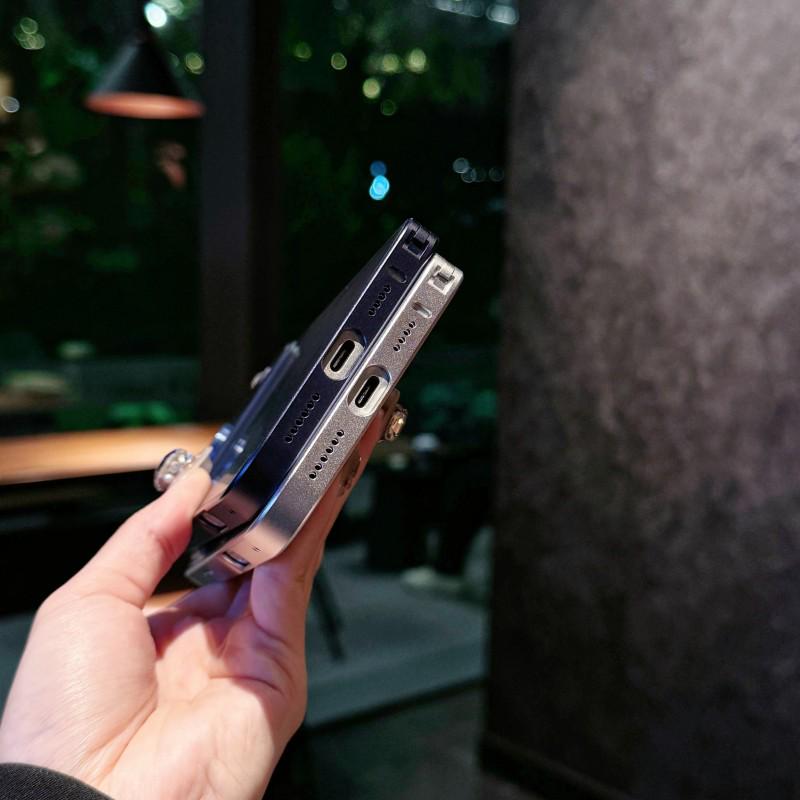 Противоударный металлический чехол-рамка Apple iPhone 14-17 Pro Max с защитой объектива