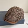 Flat Leopard Newsboy Cap Vintage Painter Cap Trend Leopard Print Beret  Streetwear