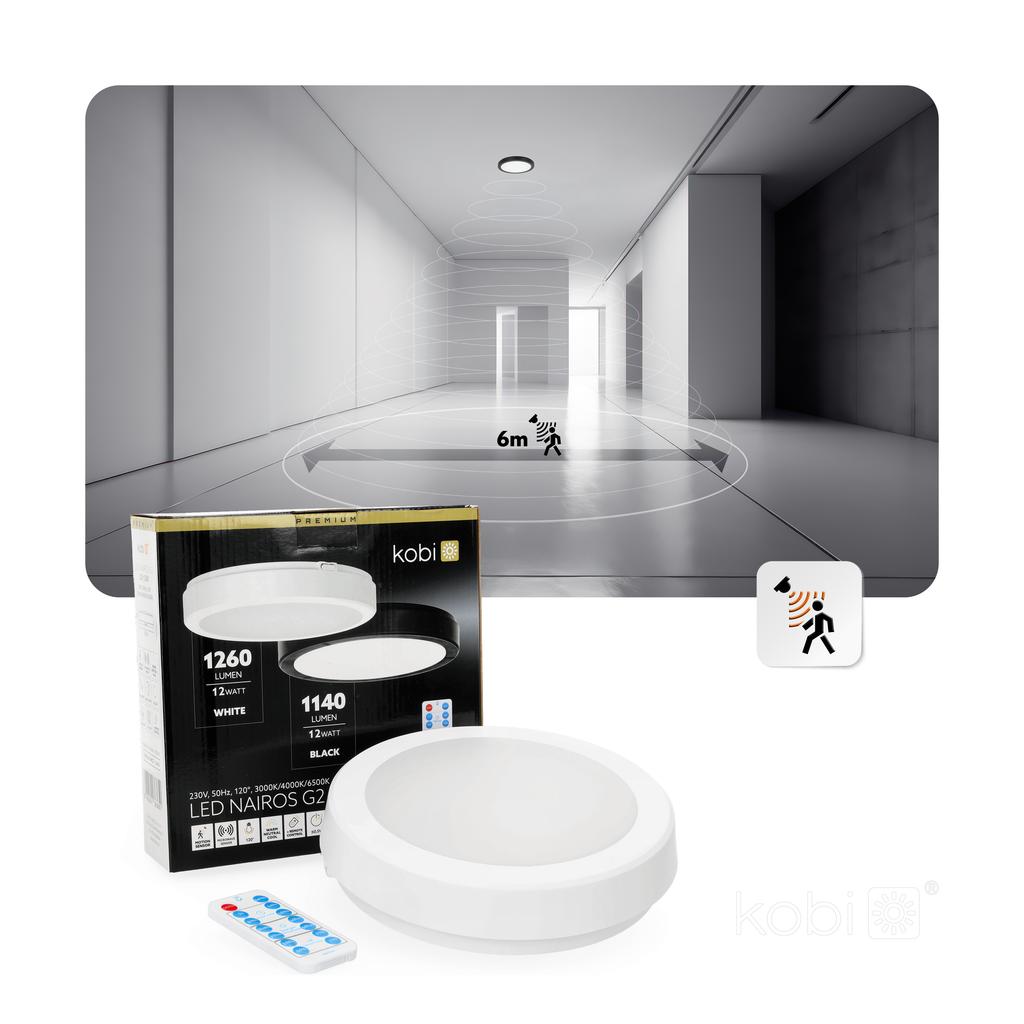 G2 LED ceiling lamp 12W 3CCT IP65 white with motion sensor