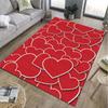 Ковер с принтом красного сердца для гостиной, спальни, прикроватной зоны, ванной комнаты, напольный коврик, ковер в зону, коврик для дивана, домашний декор, роскошный подарок
