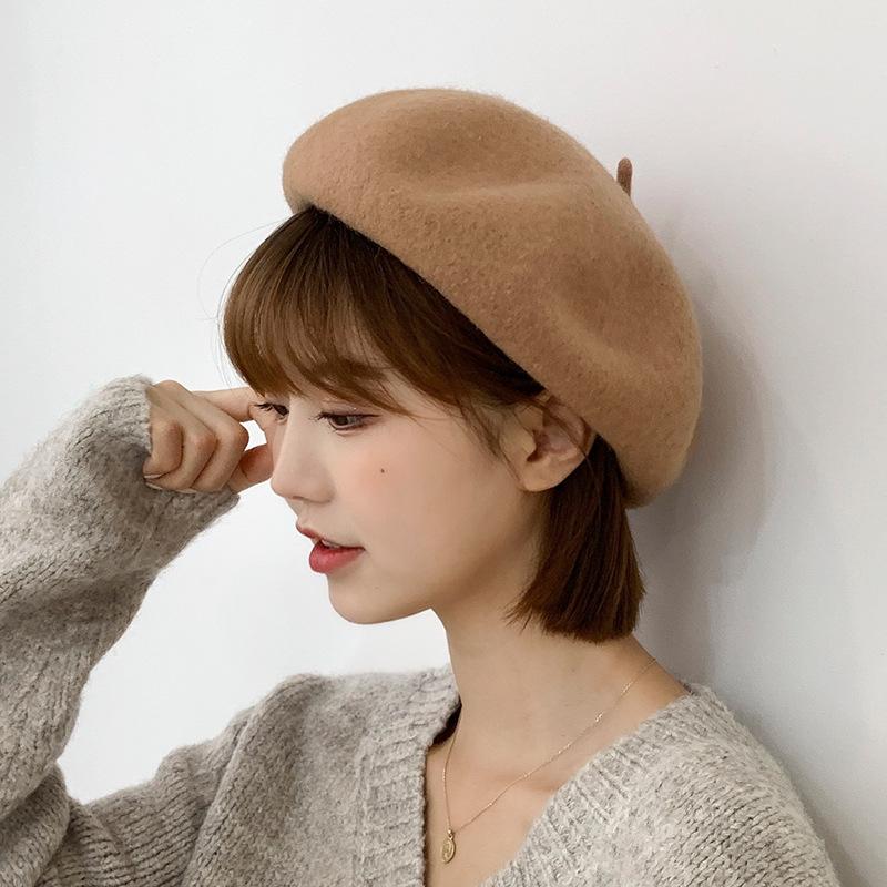 Берет женский осенне-зимний британский ретро шерстяной берет корейский стиль универсальный японский стиль милый художник шляпа тренд