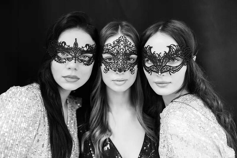 Venetian Eye Mask Black Lace Elegant Carnival Hen Party Retro