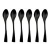 6 Pcs Tea Scoop Set Black Shiny Stainless Steel Sweet Western Style Small Teaspoon Coffee Scoop Mini Scoop Cutlery Set