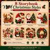 Easy Felt Crafting Box DIY Christmas Magic Sticker Art Kit for Kids, 3D Layered Santa & Tree Indoor Outdoor Decor Craft Set, No Mess Peel Stick