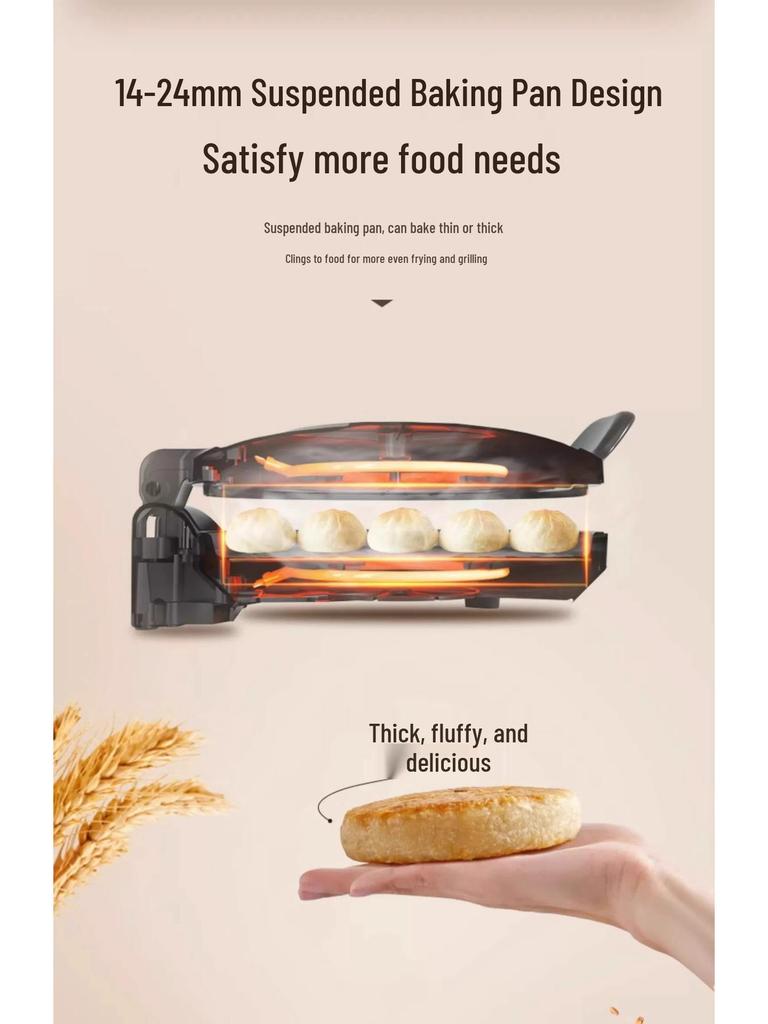 American Electric Griddle: Double-Sided Grill, Roaster & Pancake Maker with One-Button Start, Mechanical Version.