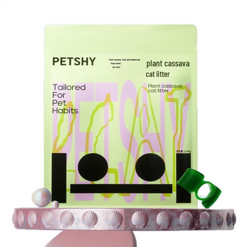 PETSHY Кассава Тофу Бентонит Наполнитель для Кошек - Без Пыли, Дезодорирующий, Бесплатная Доставка