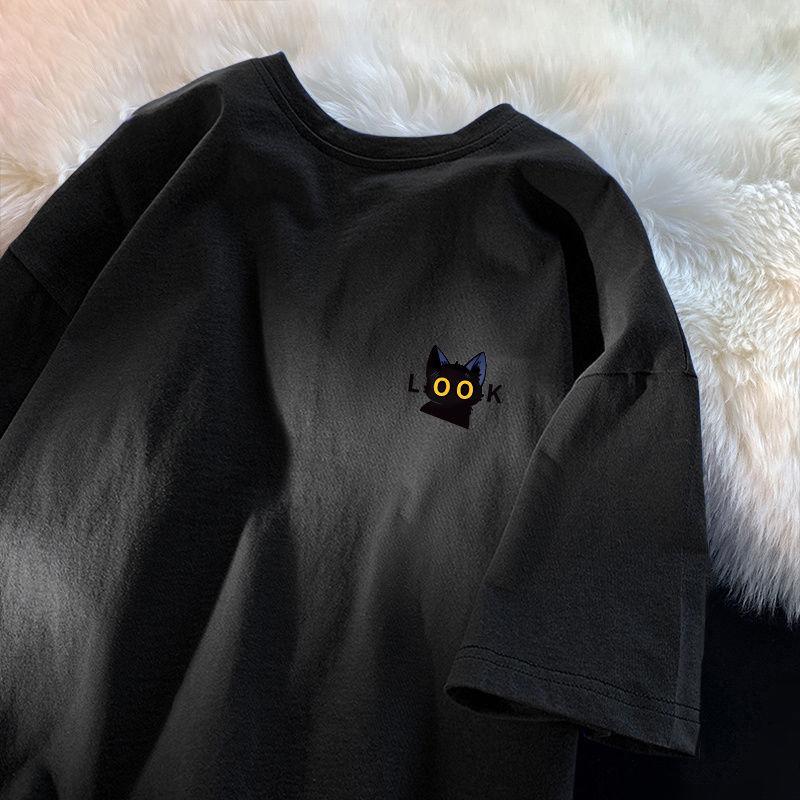 Футболка из хлопка с коротким рукавом, женская, свободная, модная, со средним рукавом, летняя, винтажная футболка