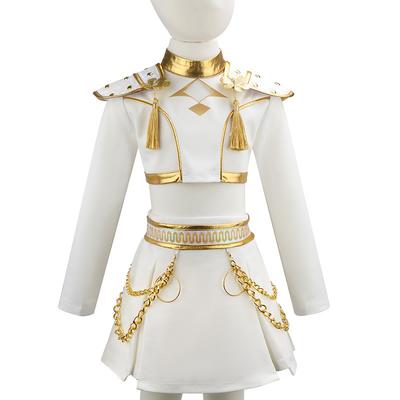 Детский Девочки Вечеринка Косплей Костюм Дети Певец Сцена Шоу Топ Юбка Комплект Наряжаться Хэллоуин Наряд