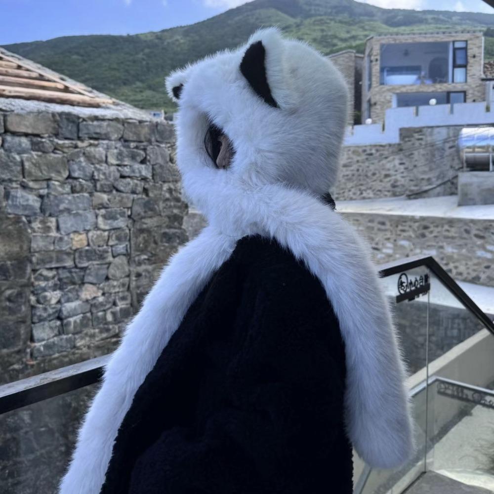 Soft Plush Beanie Hat Scarf Winter Warm Scarf Set Hooded Creative Integrated Cap Scarf