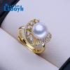 Кольца с натуральным пресноводным жемчугом для женщин, богемное золотое кольцо в форме сердца, ювелирные изделия с жемчугом, подарок на день рождения