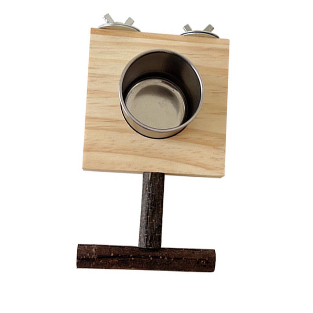 Деревянная жердочка для птиц, стоячая, кормушка для клетки, миска, клетка для попугаев, развлечение, подставка-жердочка для попугаев, миска для еды и воды