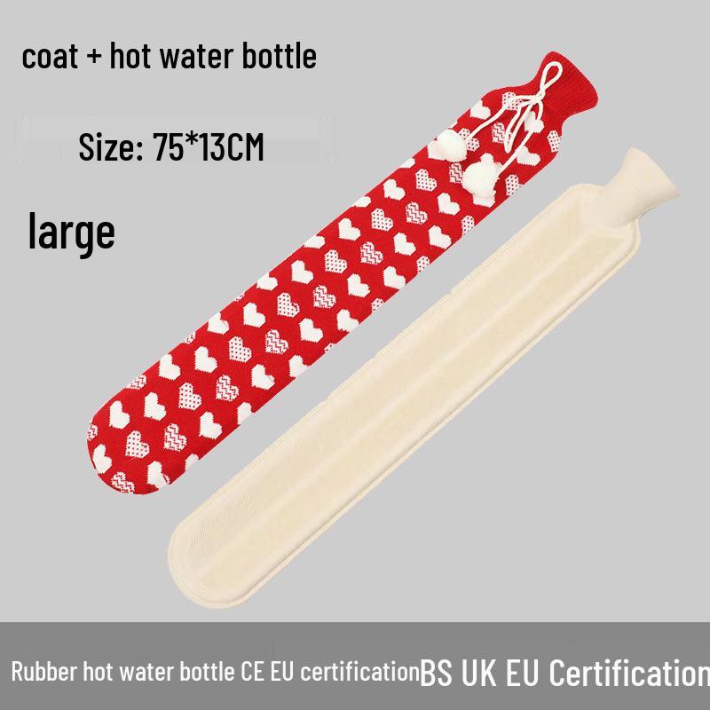 Explosion-Proof Hot Water Bottle: Rubber Design for Stomach and Feet, Long-Lasting Warmth