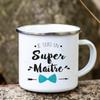 Merci Maitre Printed Mugs Creative Coffee Tea Cups Drinks Water Milk Enamel Mug School Home Handle Drinkware Gifts for Teacher