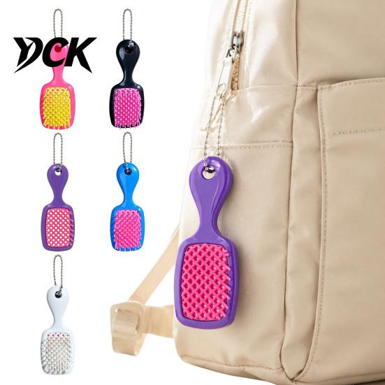 Keychain Pendant Mini Hair Brush Pendant, Scalp Massage with Ornament Bead Chain, Plastic Styling Charm for Backpacks Handbags Comb