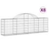 Vidaxl Kosze Gabionowe, 8 Szt, 200X30X60/80 Cm, Galwanizowane Żelazo
